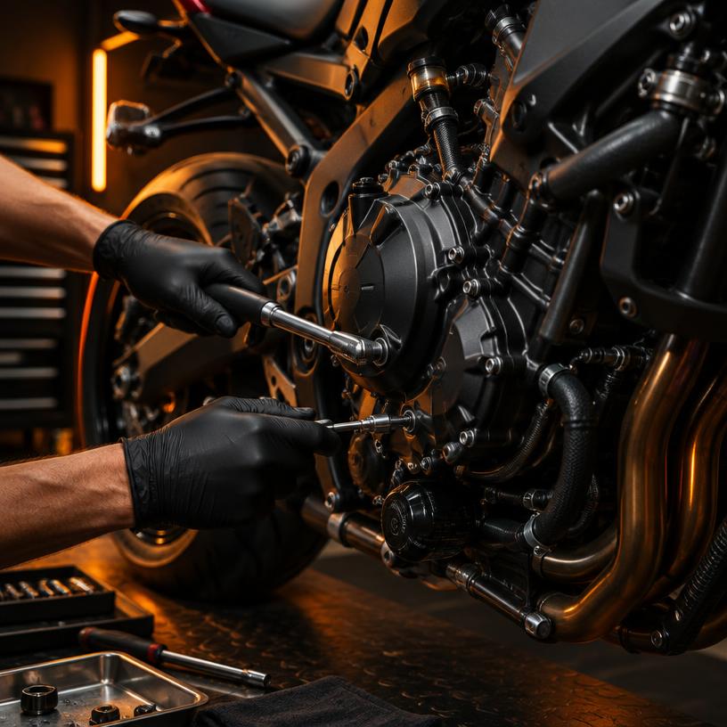 Trabalho mecânico de precisão em uma motocicleta