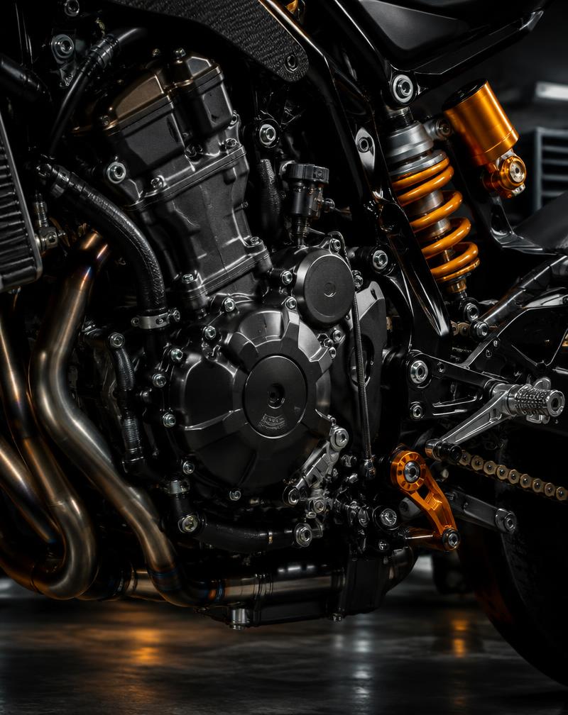Motor de uma motocicleta de alta cilindrada