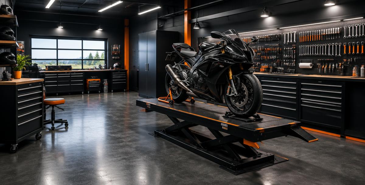 Oficina premium preparada para motos de alta cilindrada